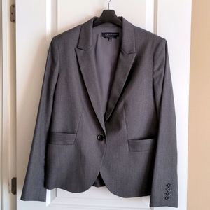 Anne Klein stretch blazer, dark grey, one button closure